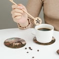 thumbnail image 6 of Balery 4 Pcs Three Horses Oil Paintingleather Coasters Set, Drink Table Cup Coasters For Living Room Kitchen Coffee Decor, 6 of 9