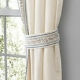 thumbnail image 3 of Ellis Curtain Richmark Tailored Rod Pocket Design Curtain Panel Pair for Windows with Ties 70" x 72" Natural, 3 of 5