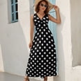 thumbnail image 5 of Dot Pattern Black White Sleeveless Dress Dresses Women Summer Evening Dresses Ladies Bohemia Long Dresses, 5 of 9