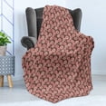 thumbnail image 4 of Floral Soft Flannel Fleece Throw Blanket, Top View Illustration of Blossoming Chrysanthemums, Cozy Plush for Indoor and Outdoor Use, 60" x 80", Pink Blush, by Ambesonne, 4 of 5