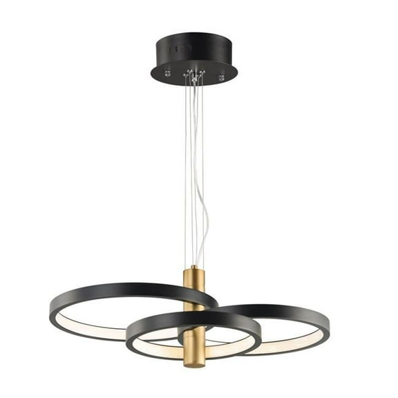 ET2 E24326-BKGLD 11.5 in. Hoopla LED Pendant Ceiling Light, Black & Gold