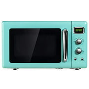 ARLIME 0.9 Cu.ft Microwave Oven, 900W Retro Countertop Compact Microwave Oven, Defrost & Auto Cooking Function, LED Display, Glass Turntable and Viewing Window, Child Lock, ETL Certification (Green)