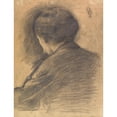 thumbnail image 2 of Vilhelm Hammershøi 12x14 Black Ornate Wood Framed Double Matted Museum Art Print Titled: Self-Portrait Seen from Behind (1898), 2 of 5
