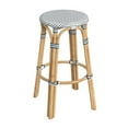 thumbnail image 2 of Home Square 30" Round Rattan Bar Stool in White and Navy Dot - Set of 2, 2 of 8