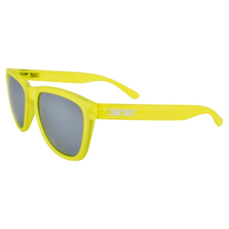 Epoch Eyewear Vibe Elation Polarized Sunglasses Women Men Neon Yellow Frame Fashion Sunglasses w/Silver Mirror Lens