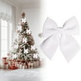 thumbnail image 2 of 4 Pcs Velvet Christmas Bow Ornaments – Elegant Holiday Decor for Tree, Wreaths & Garlands, White, Bows, 2 of 8