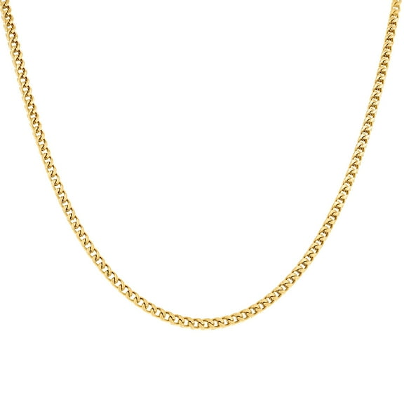Yellow Stainless Steel Unisex 3mm 22 Inch Franco Fashion Chain Necklace Chain Necklace for Women and Men