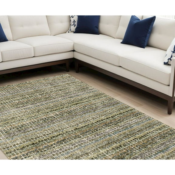 HomeRoots 9' X 12' Gray And Ivory Abstract Power Loom Area Rug