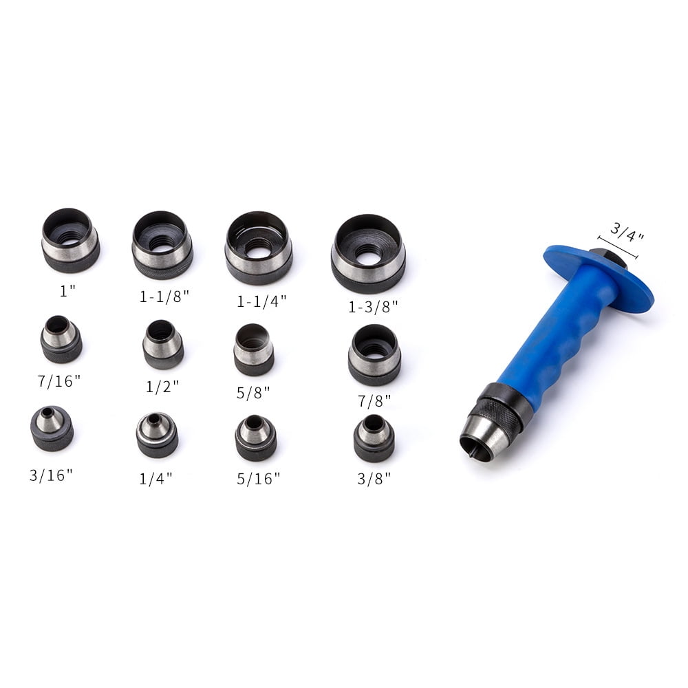 Wildnix Belt Hole Puncher, Heavy-Duty Steel Construction, Blue and Black Color, Ideal for Punching Holes in Leather, Belts, and More, Compact Size 26195cm