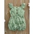 thumbnail image 4 of Baby Girl's Romper, Ruffle Sleeveless Bowknot Decoration Floral Printed One Piece Sling Romper, 4 of 9