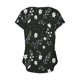 thumbnail image 4 of Tops de Algodón para Mujeres Cuello en V Moda Casual Manga Corta Primavera Verano Top para el Hogar Y Diario, 4 of 6