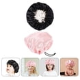 thumbnail image 3 of 2Pcs Kids Elastic Adjustable Nightcaps Double-deck Sleep Caps for Children, 3 of 8