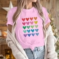 thumbnail image 2 of Diufon Hauts de la Saint-Valentin pour Femmes Décontracté Manches Courtes Col Rond Chandail Chemise Imprimé Graphique Mignon Tendance, 2 of 5