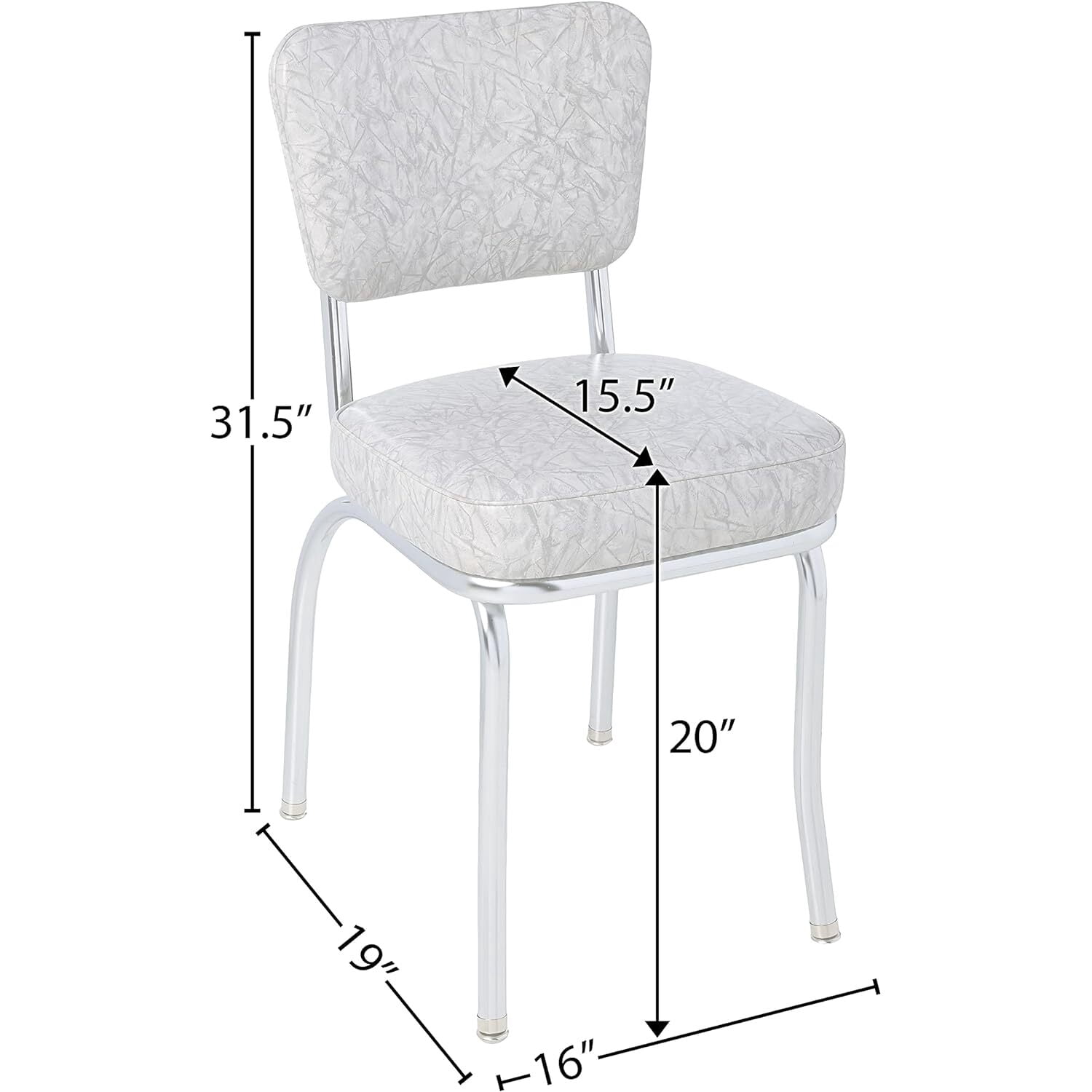 Richardson Seating Diner Chair with 2" Box Seat-Color:Cracked Ice Grey