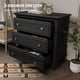 thumbnail image 4 of Negra 3 - cajón de madera cómoda con exquisite metal handles: a moderno almacenamiento chest para dormitorio, sala de estar, hallway, y entrada, 4 of 7