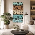thumbnail image 2 of Canvas Wall Art, Aqua Brown Framed Canvas Prints for Bedroom Dining Room, Rustic Farmhouse Dog Paw Vintage Oversized Gallery Wrapped Wall Decor for Home Office, Gifts, 20"x40" Ship Next Day, 2 of 9
