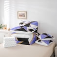 thumbnail image 6 of Homewish Modern Abstract Geometric 7-Piece Twin Bedding Sets,Purple White Black Bedding Comforter Set,Triangle Plaid Print Sheet Sets For Men Women,Breathable Home Decor Reversible, 6 of 8