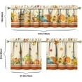 thumbnail image 2 of Fall Thanksgiving Kitchen Curtain Valance 3 Piece Set,Pumpkin Sunflower Maple Leaf Kitchen Decor,Thanksgiving Autumn Kitchen Curtains and Valance for Living Room Bedroom Kitchen Cafe Decor 24In, 2 of 6