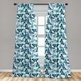 thumbnail image 4 of Ambesonne Butterfly Curtains, Bluish Winged Animals, Pair of 28"x63", Pale Blue Champagne and White, 4 of 4