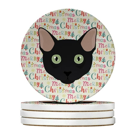 

Mandalay Cat Christmas Large Sandstone Coasters Pack of 4 4 in x 4 in