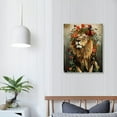 thumbnail image 4 of Nawypu Large Vintage Lion Canvas Wall Art Wildlife King Animal with Flower Butterfly Painting Artwork for Bedroom Living Room Decor Ready to Hang, 4 of 5
