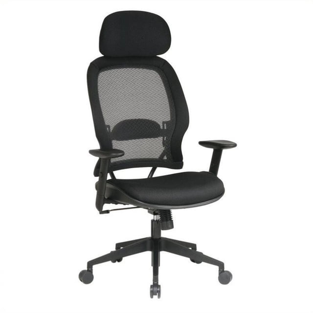 Professional AirGrid Black Back and Mesh Fabric Seat Chair Adjustable Headrest