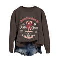 thumbnail image 4 of Women Christmas Outfit Women's Hoodless Crewneck Sweatshirt Long Sleeve Casual Pullover Top Soft Cozy Winter Holiday Apparel Gray L, 4 of 4