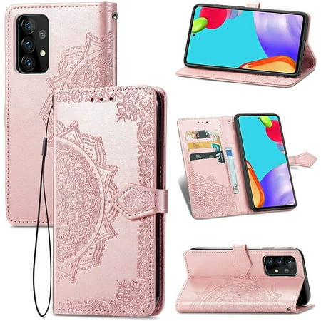 Custodia Samsung Galaxy A52 5G - Cover Portafoglio Con Fiore Farfalla - Magnetica - Foto 7