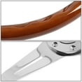 thumbnail image 5 of DNA Motoring FW1505 15" Wood Grain Grip 2" Deep Dish Stainless Steel 3 Spokes Vintage Design Steering Wheel with Horn Button, 5 of 5