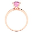 thumbnail image 4 of Solitaire Engagement Ring for Women - 2ct Simulated Pink Diamond in 14K Rose Gold Promise Ring, 4 of 6