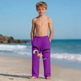 thumbnail image 6 of SGFCWSX Boys Pants Elastic Waist Loose Fit Soft Graphic Lounge Pants for Teens Purple Size 13 Years, 6 of 9