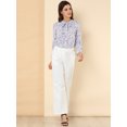 thumbnail image 2 of INSPIRE CHIC Blusa floral vintage de manga larga con cuello abotonado y pajarita para mujer Lavanda S, 2 of 6