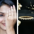 thumbnail image 3 of Rosec Jewels Lab Created Diamond Eternity Ring - EF-VS Quality Half Eternity Bezel Set Ring for Valentines Day, 10K Yellow Gold, US 5.50, 3 of 9