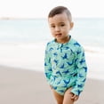 thumbnail image 2 of green sprouts Long Sleeve Zip Rashguard Shirt-Seafoam Sea Lions-4T, 2 of 3