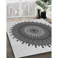 thumbnail image 3 of Ahgly Company Tapis Rond Lavable en Machine Intérieur Transitionnel Gris Loup Gris, 8 Pieds Rond, 3 of 7