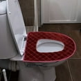 thumbnail image 6 of 1pc Toilet Seat Cover Pads, Bathroom Soft Thicker Warmer Toilet Seat Cover with Handle, Padded Toilet Seat Cover Cozy Breathable Stretchable Reusable Washable Universal Size (A), 6 of 8