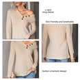 thumbnail image 4 of Camiseta De Manga Larga Con Cuello En V, Camiseta De Manga Larga Fácil De Combinar, Lavable A Máquina, Informal Para La Oficina ANGGREK Otros, 4 of 7