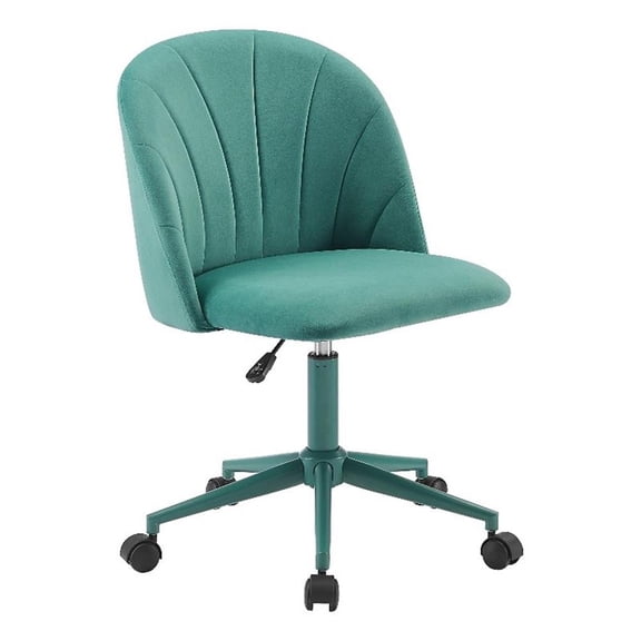 Linon Adalynn Office Rolling Desk Chair in Aqua