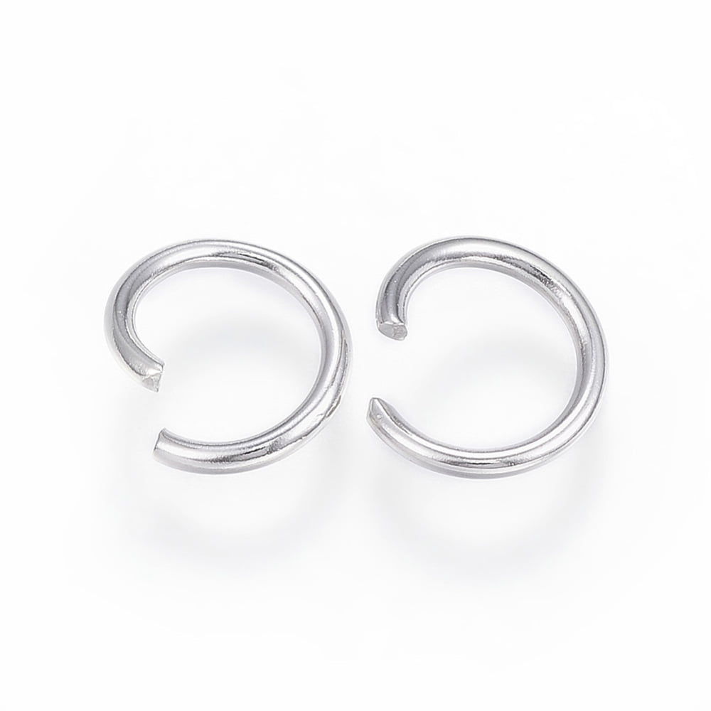 Resistant 304 Stainless Steel Open Jump Rings Round Stainless Steel Color 9x1.2mm 17 Gauge Inner Diameter: 7mm