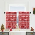 thumbnail image 2 of 2 Pcs Christmas Tree Deer Print Tier Curtain, Rod Pocket Boho Xmas Small Curtain, 2 of 8