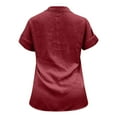 thumbnail image 5 of VBARHMQRT Female Linen Button Down Shirt Women Petite Summer New Ladies Loose Blouses Cotton and Lapel Rolled Short Sleeve Button Shirt Tee Shirt Linen Blouse Plus Size Womens Linen Shirts, 5 of 5