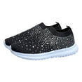 thumbnail image 4 of MERRYHAPY Women Rhinestone Shoes Black Mesh Round Toe Comfortable Party and Casual Occasion Footwear Pair, 4 of 8