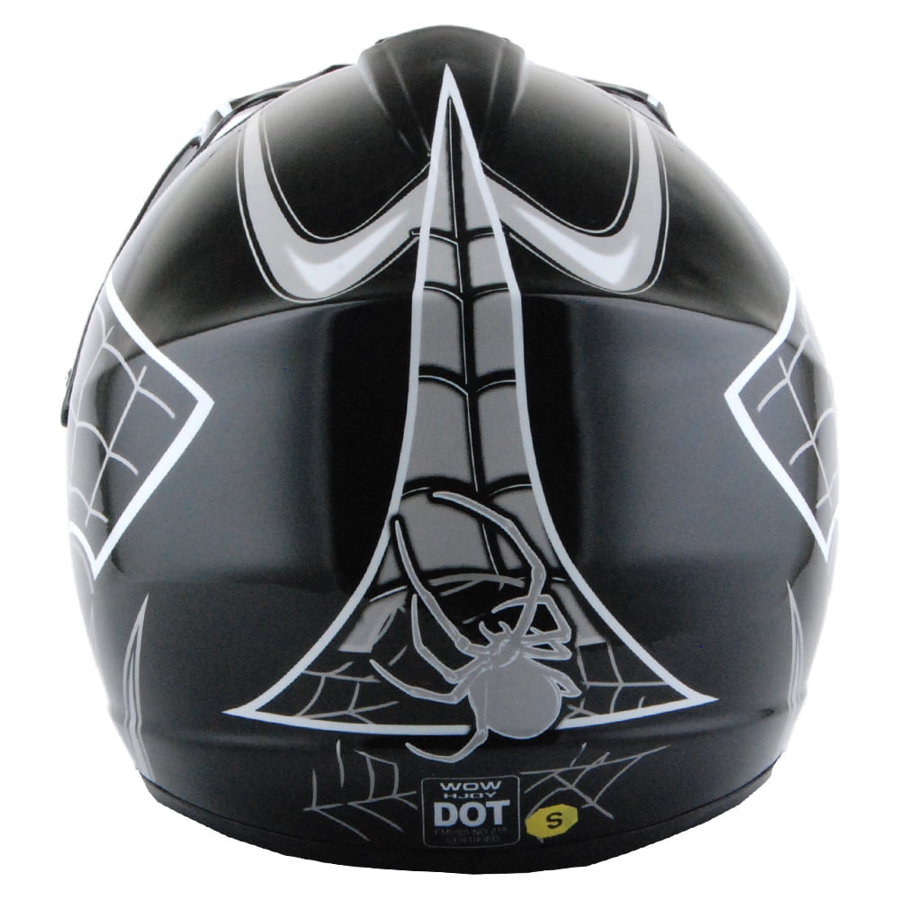 WOW Youth Kids BMX MX ATV Dirt Bike Motocross Helmet JOYCLS Spider Web Black