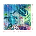 thumbnail image 3 of Cortina De Baño Lavable Tela Antihongo Impermeable 180*180 cm Estilo 8 AZUL 2 TORTUGAS, 3 of 5