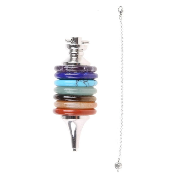 WE-POLUJ Practical Energy Point Stones Pendant for Divination Dowsing 7 Chakra Reiki Healing Pendulum Pendants Jewelry Gift
