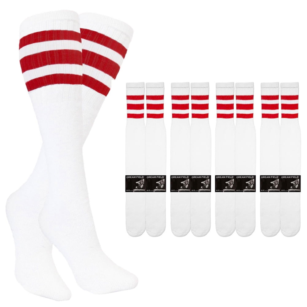 red and white sports socks