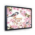 thumbnail image 3 of Designart 'Tea Cup Birds and Pink Flowers' Traditional Framed Canvas Wall Art Print, 3 of 5