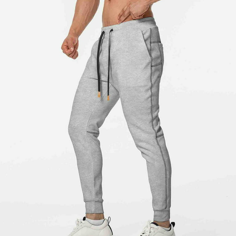 Men'S Pants Male Spring Casual Fitness Running Trousers Drawstring Loose  Waist Color Matching Pants Pocket Loose Sweatpants For Men Fashion 