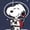 NAVY, variant on Peanuts - Snoopy Flag Moon - Women's Short Sleeve Graphic T-Shirt