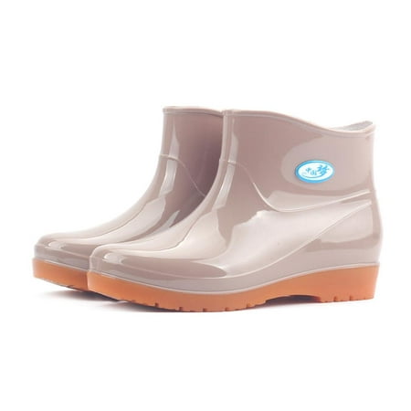 Anti-slip Rain Boots Women Waterproof Low Tube Round Toe Footwear ...